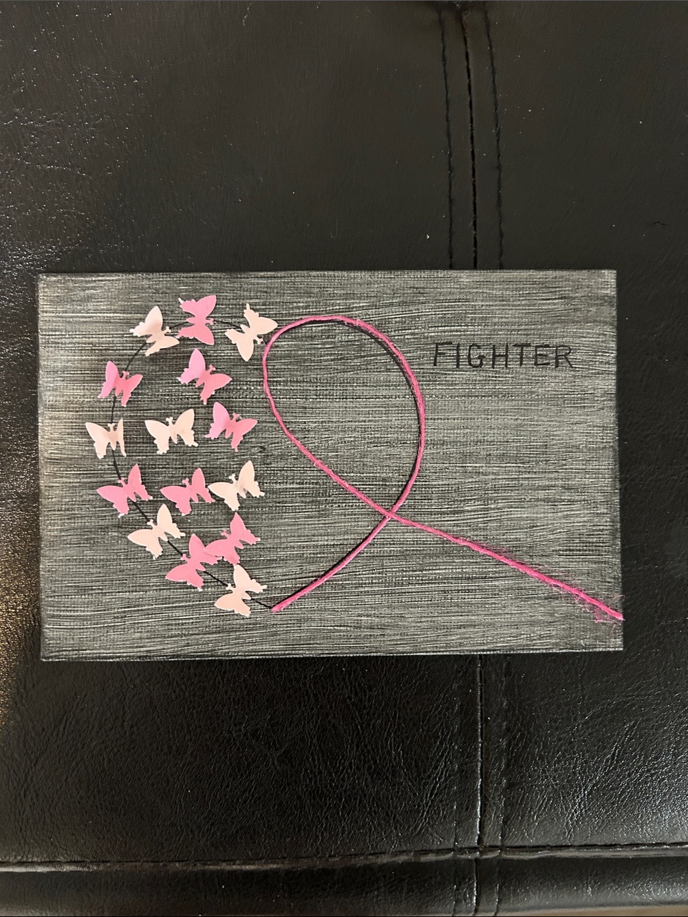 Handmade by my mom! Pink Butterfly Ribbon Wall Art – Fighter